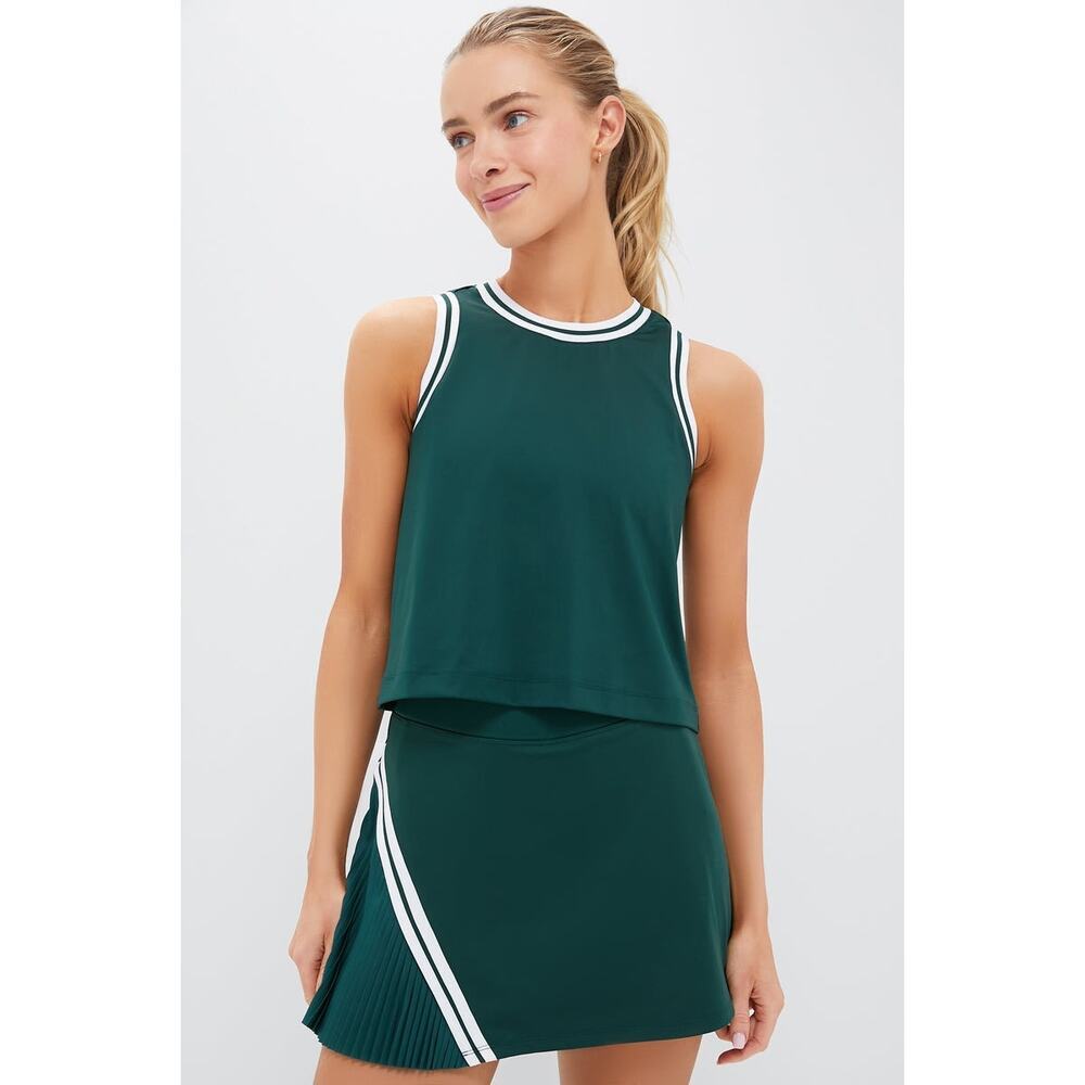 Tuckernuck Forest Green Tank with white trim- NWT Retail $128